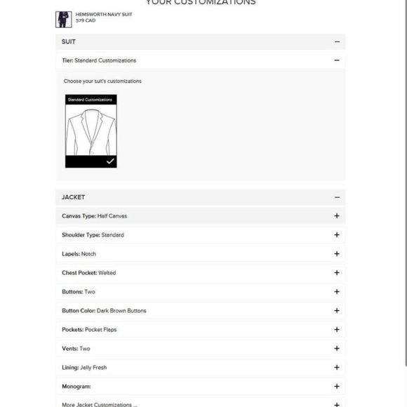 Indochino Mens Suit - Sizing in Post - Picture 6 of 8